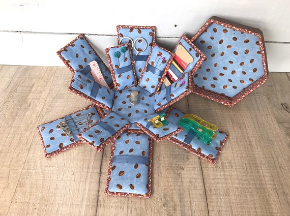 Hexagonal Etui / Exploding Sewing Box Tutorial and Pattern - Instant Download