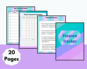 Finance Tracker Printable Download | Budget Planner | Monthly Tracking | Financial Goals