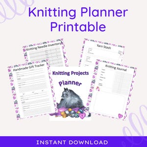 Knitting Project Planner Printable: Purple Organizer (Digital Download)