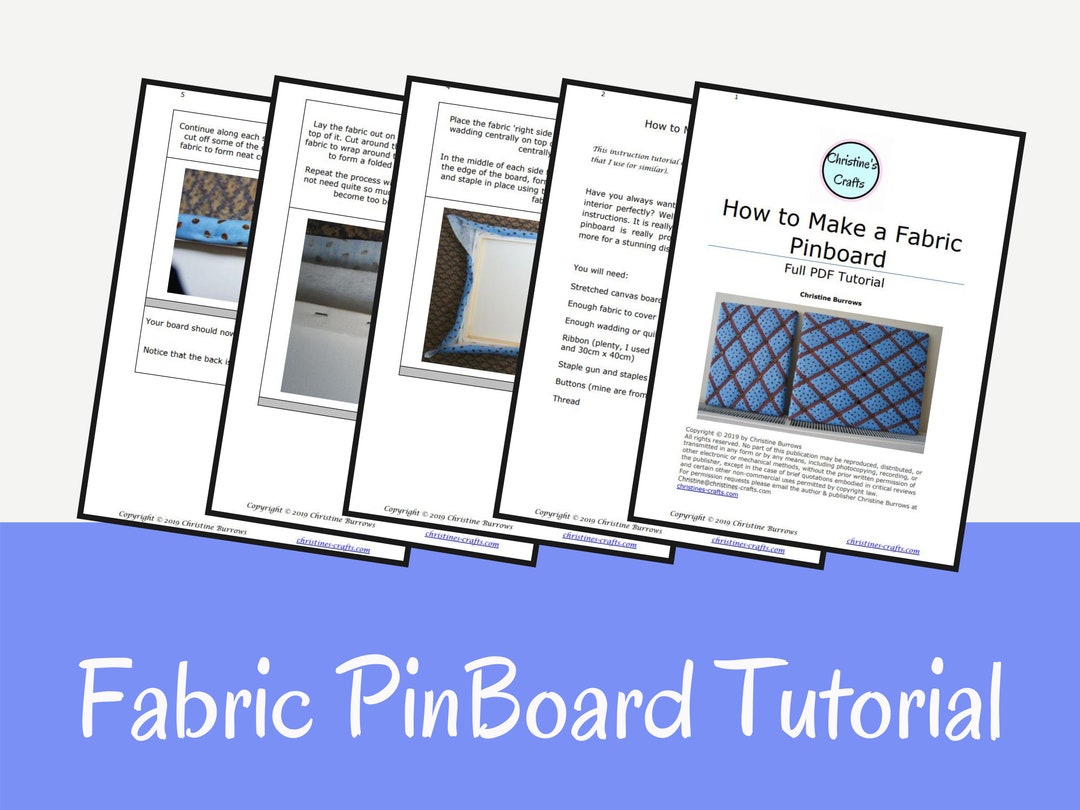 How to Make a Fabric Padded Pinboard / Noticeboard Tutorial Etsy UK