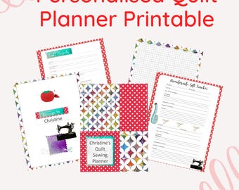 Personalised Quilt Planner / Journal | Instant Download Pintable PDF