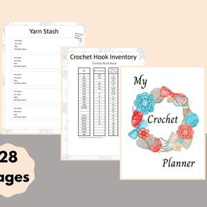 Crochet Projects Planner and Journal | Digital Downloadable PDF Printable Available Immediately.