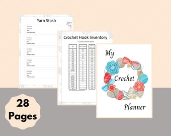 Crochet Projects Planner and Journal | Digital Downloadable PDF Printable Available Immediately.