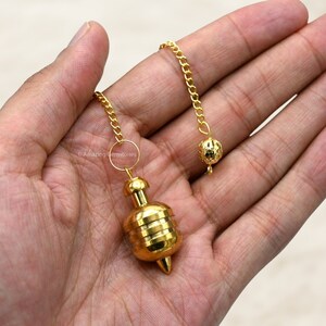 Brass Metal Pendulum Divination Tools for Energy Healing, Dome with Openable Plate Solid Dowsing Pendulum, Gift for Her (Free Velvet Pouch)