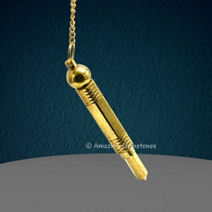 Brass Metal Pendulum Divination Tools for Energy Healing, Openable 3 Piece Golden Dowsing Pendulum, Metaphysical Gift (Free Velvet Pouch)