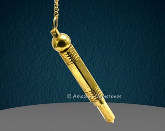 Golden Brass Dowsing Pendulum: Openable 3-Piece Divination Tool