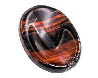Red Tiger Eye Crystal Worry Stone, Anxiety Relief, Meditation Thumb Stone