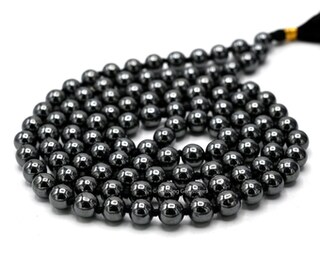 COAI Collana Mala 108 Grani In Pietre Naturali (Onice E Rodonite), Con Ciondolo Cuore, Annodata A Mano, Lunga 80 Cm, Per Meditazione E Yoga