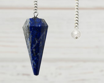 Lapis lazuli-kristallen slingerketting, waarzeggerij, wichelroedelopen, handgemaakt in de VS