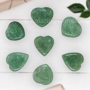 Green Aventurine Mini Heart Stone Set: Handmade Crystal Protection (Velvet Pouch)