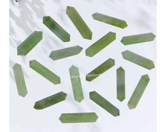 Green Aventurine Double Terminated Crystal Points, Healing Wands, Set of 3