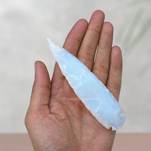 Opalite Arrowhead Crystal Point: Natural Agate Stone for Jewelry Making