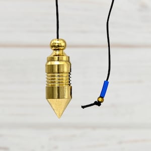 Metal Pendulum Divination Tools for Energy Healing, 4 Ring Cone with Plate Golden Dowsing Pendulum, Metaphysical Gift (Free Velvet Pouch)
