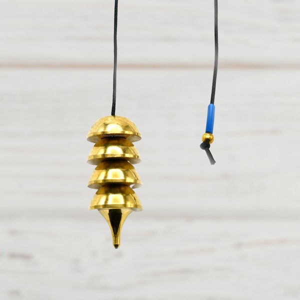 Outils de divination du pendule métallique pour la guérison énergétique, pendule osiris doré ouvrable avec cordon noir, cadeau métaphysique (pochette gratuite)