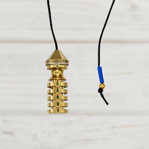 Pendolo divinatorio in metallo per la guarigione energetica, 5 anelli con testa apribile, pendolo da rabdomanzia dorato, regalo metafisico (sacchetto di velluto in omaggio)