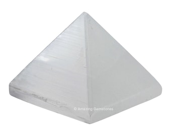 Pirámide de selenita: cristal curativo hecho a mano para la meditación