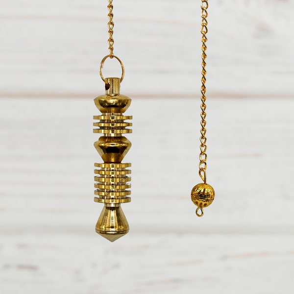 Ibrahim Karim Divination Tools Universal Metal Pendulum for Energy Healing, Openable Double ISIS Gold Dowsing Pendulum (Free Velvet Pouch)