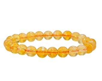 Facettierte Citrin Kristall Armband: Handgemachter Heilstein
