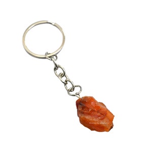 Handmade Raw Carnelian Crystal Keychain: Healing Car Key Holder