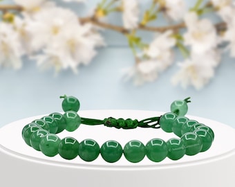 Green Aventurine Healing Bracelet, Adjustable Gemstone Jewelry