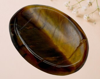 Tiger's Eye Crystal Worry Stone, Anxiety Relief Palm Stone