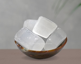 Selenite Tumbled Stones, 1 oz, Polished Protection Crystals, DIY Gemstones