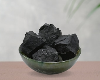 Raw Shungite Crystals, Natural Rough Stones for Tumbling, DIY Crafts