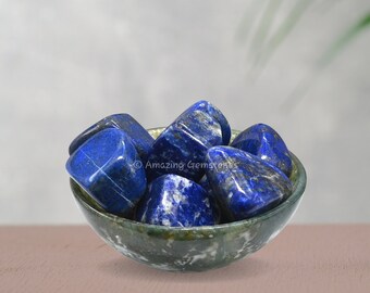 Lapis Lazuli Tumbled Stones, Polished Gemstones, Protection Crystals