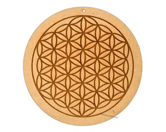 Flower of Life Wood Wall Art, Sacred Geometry Decor