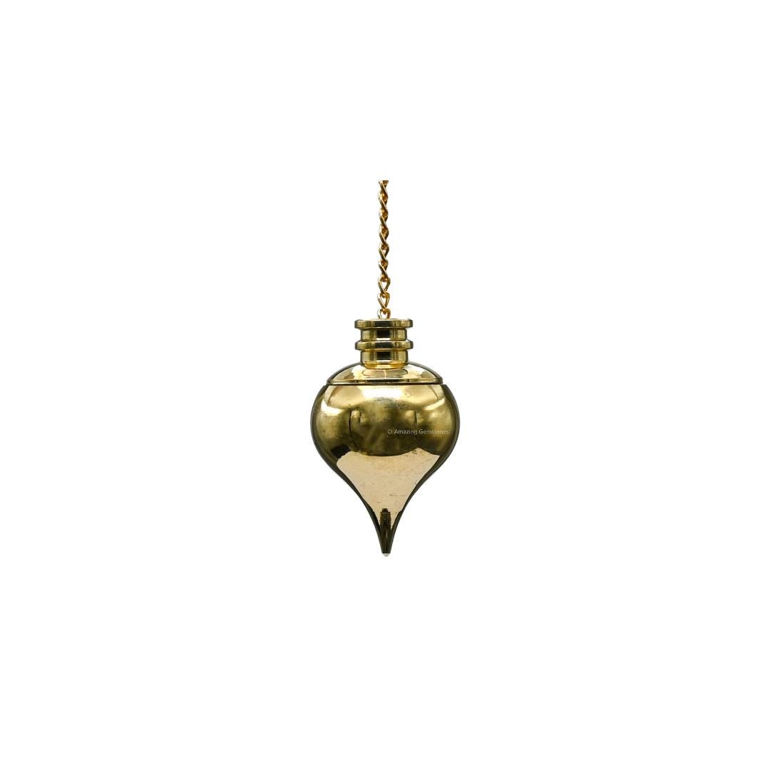 Metal Pendulum Divination Tools for Energy Healing, Gold Dome Cone With ...