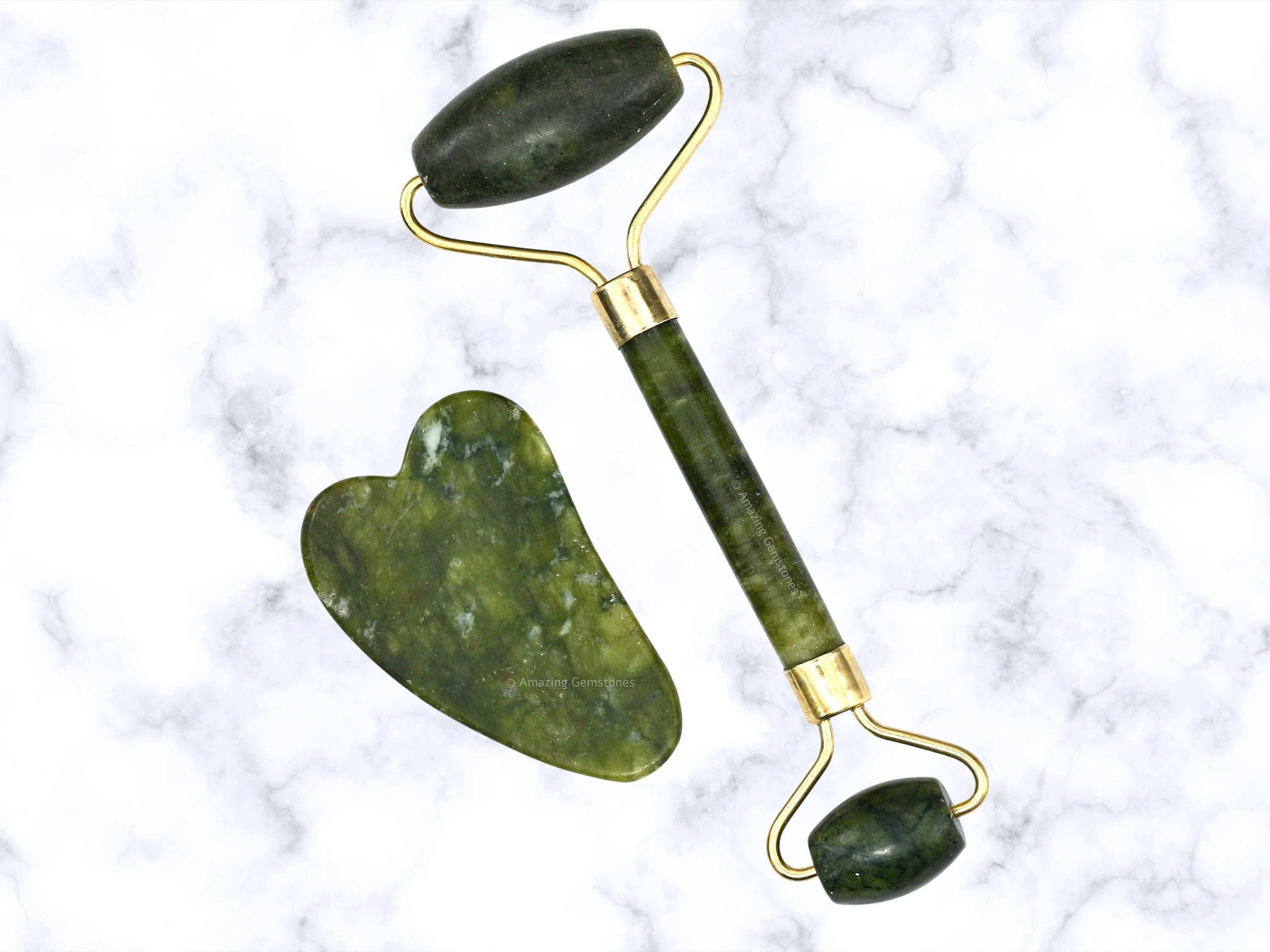 翡翠フェイスローラーとグアシャのコンボセット（プレミアムギフト