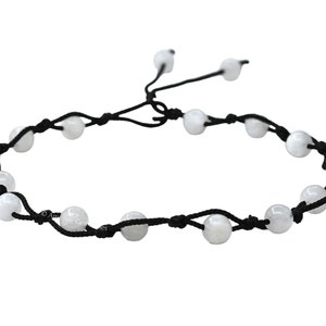 Regenbogen Mondstein Kristall Fußkettchen: Wasserdichtes Boho Perlen Armband