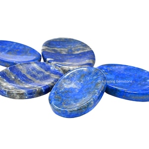 Lapis Lazuli Worry Stone: Polished Crystal Thumb Stone (Velvet Pouch)