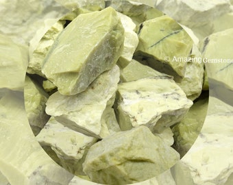 Gemme di serpentino grezzo, cristalli naturali non trattati, materiali per la creazione di gioielli