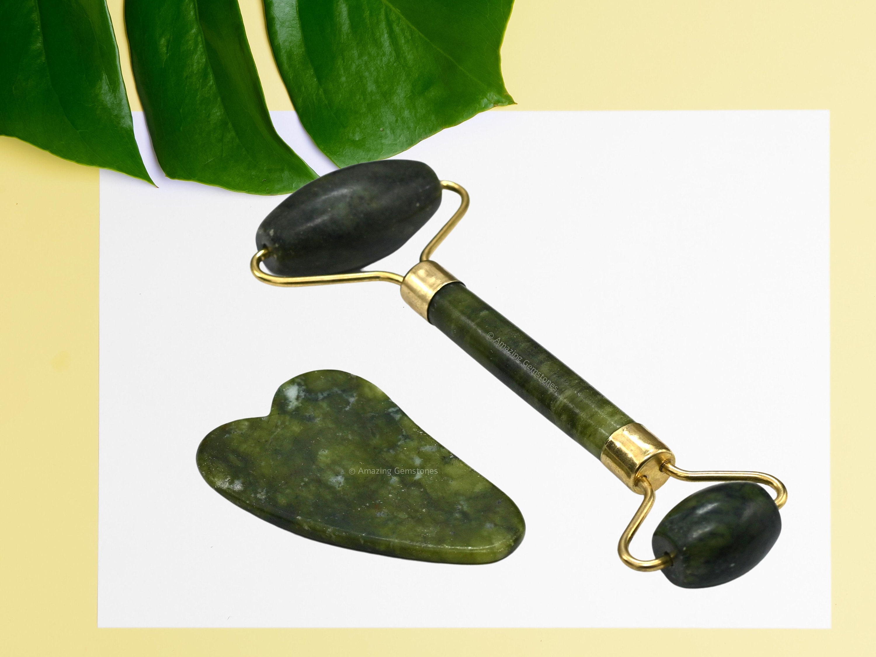 翡翠フェイスローラーとグアシャのコンボセット（プレミアムギフト