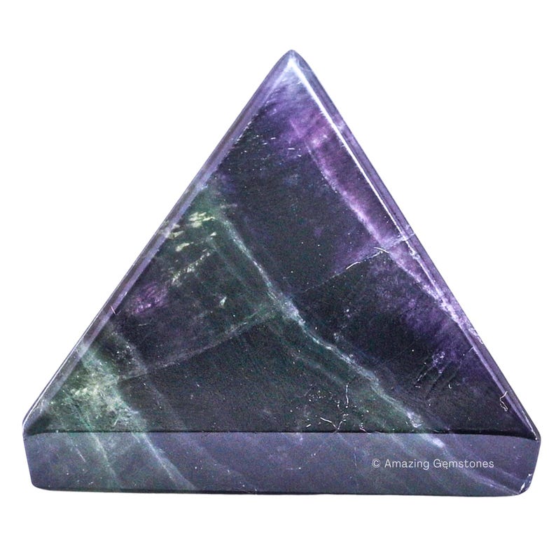 Fluorite Healing Crystal Pyramid, Handmade Stone Decor image 9