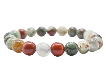 African Bloodstone Bracelet: Handmade Crystal Healing Gemstone