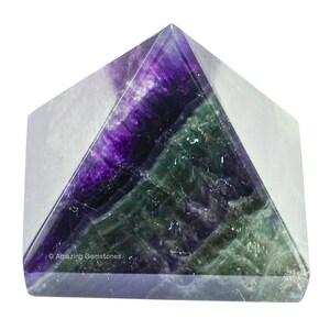 Fluorite Healing Crystal Pyramid, Handmade Stone Decor image 11