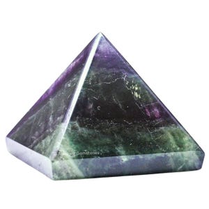 Fluorite Healing Crystal Pyramid, Handmade Stone Decor image 10