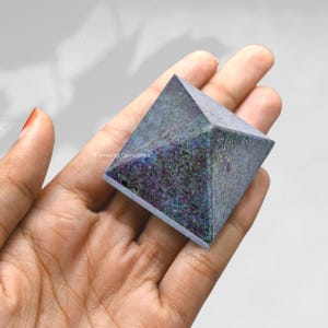 Handmade Ruby Kyanite Crystal Pyramid, Reiki Healing Decor image 2