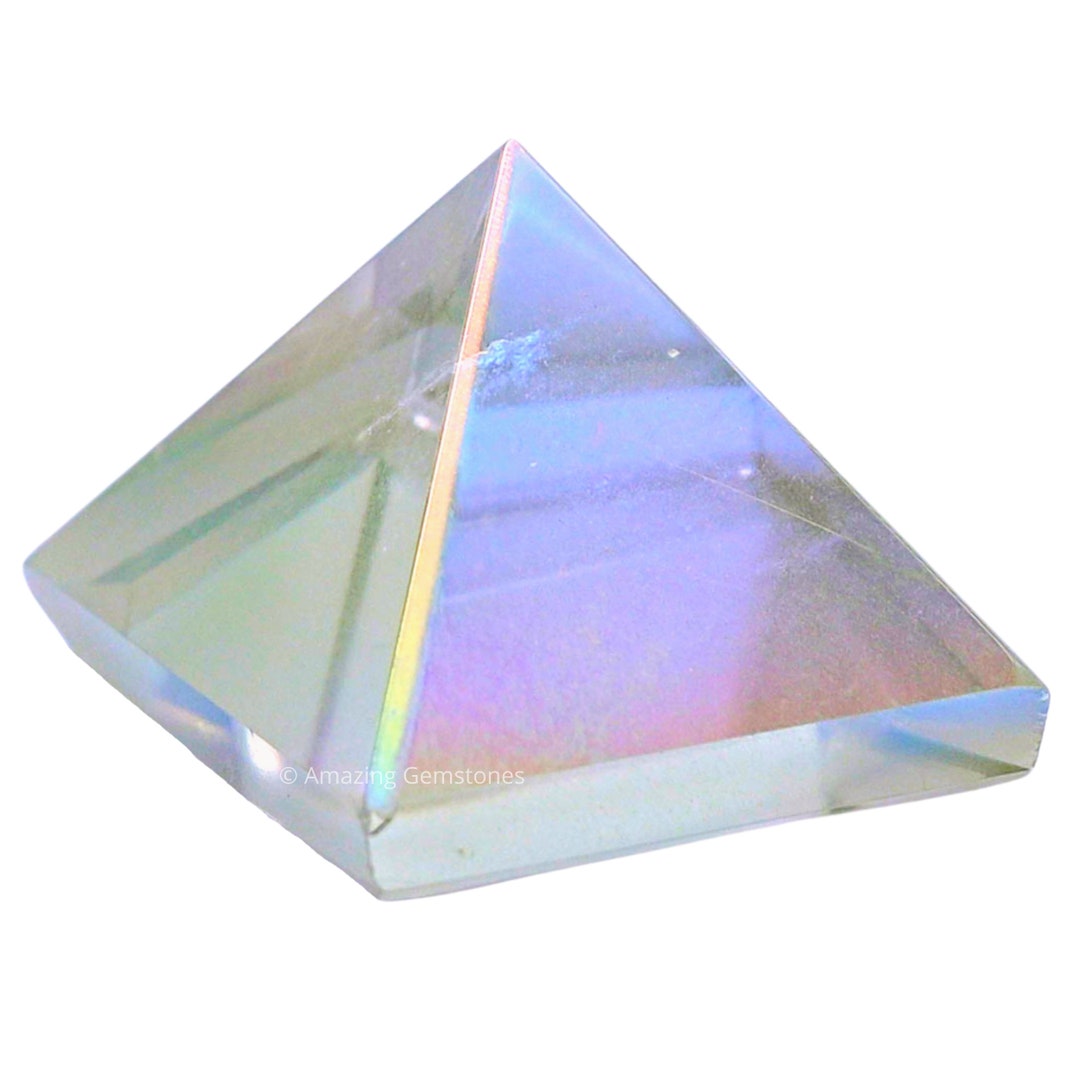 Angel Aura Quartz Crystal Pyramid, Handmade Reiki Healing Decor - Etsy