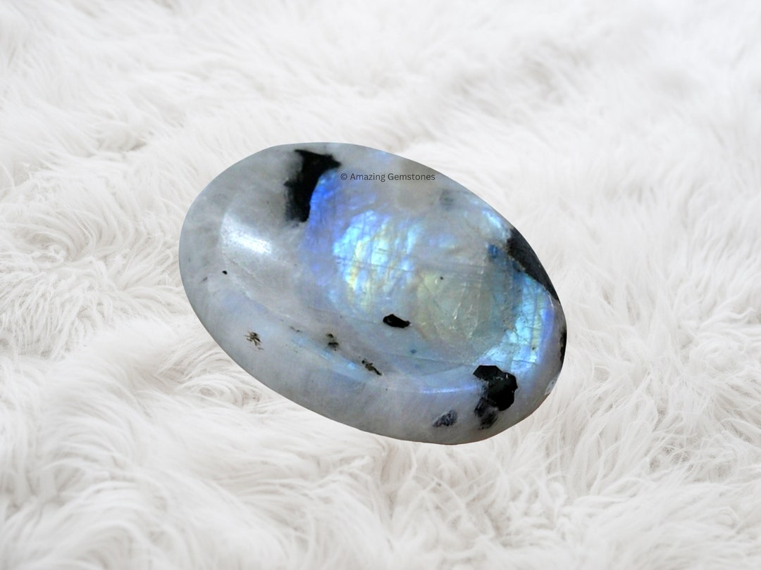 Rainbow Moonstone Polished Worry Stone for Anxiety Stress Meditation