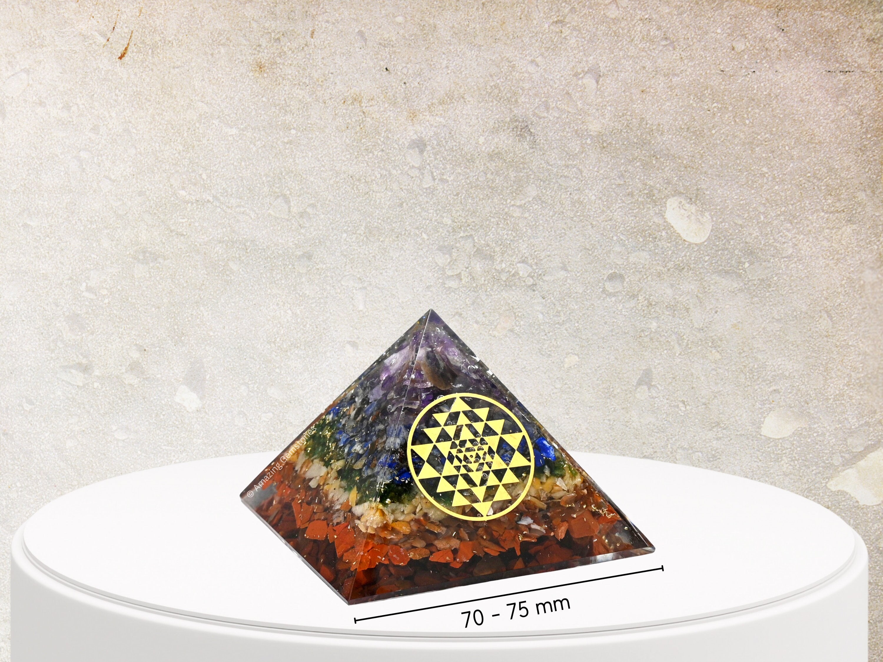 Copper PYRAMID, 8.5 Inch Solid Copper Pyramid With Sri Yantra Energy Mat,  Pyramid Room Harmonizer, Sacred Geometry Pyramid With Merkaba 