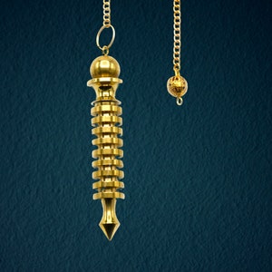 9 Anillos ISIS Placa Péndulo de Metal Dorado, Sanación Energética