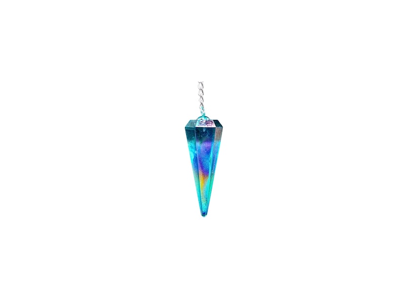 Aqua Aura Quartz Crystal Pendant Necklace