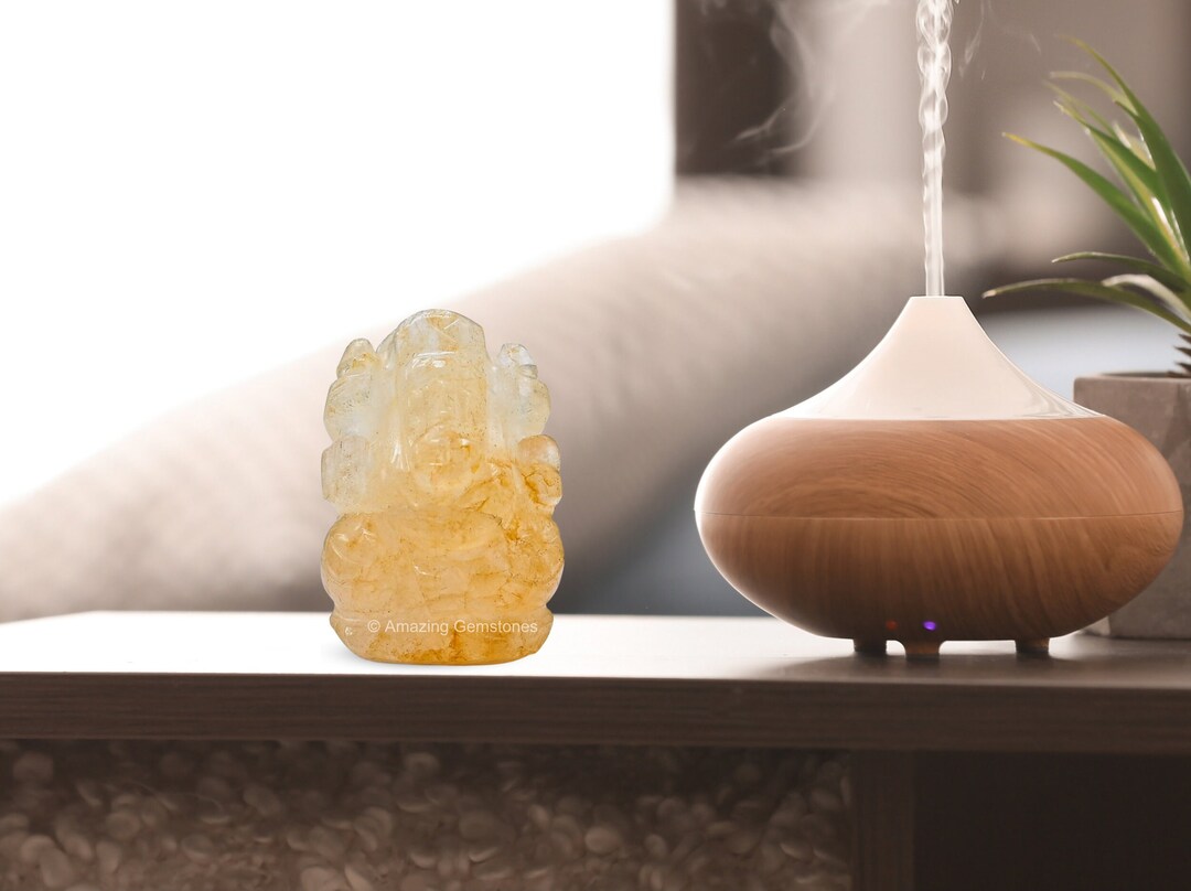 イエローアベンチュリンクリスタルガネーシャ像：手作りホーム