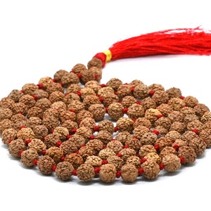 10mm 108 Rudraksha 5-Face Mala Bead Necklace Prayer Yoga Japa Shiva Energy Rosary main image 1
