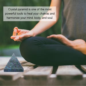 Handmade Ruby Kyanite Crystal Pyramid, Reiki Healing Decor image 4