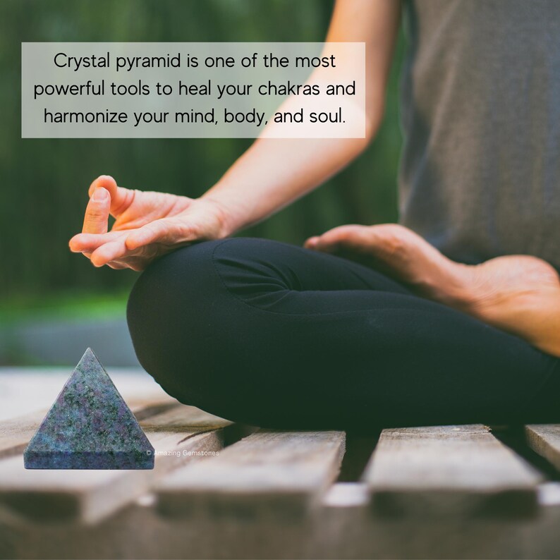 Handmade Ruby Kyanite Crystal Pyramid, Reiki Healing Decor image 4