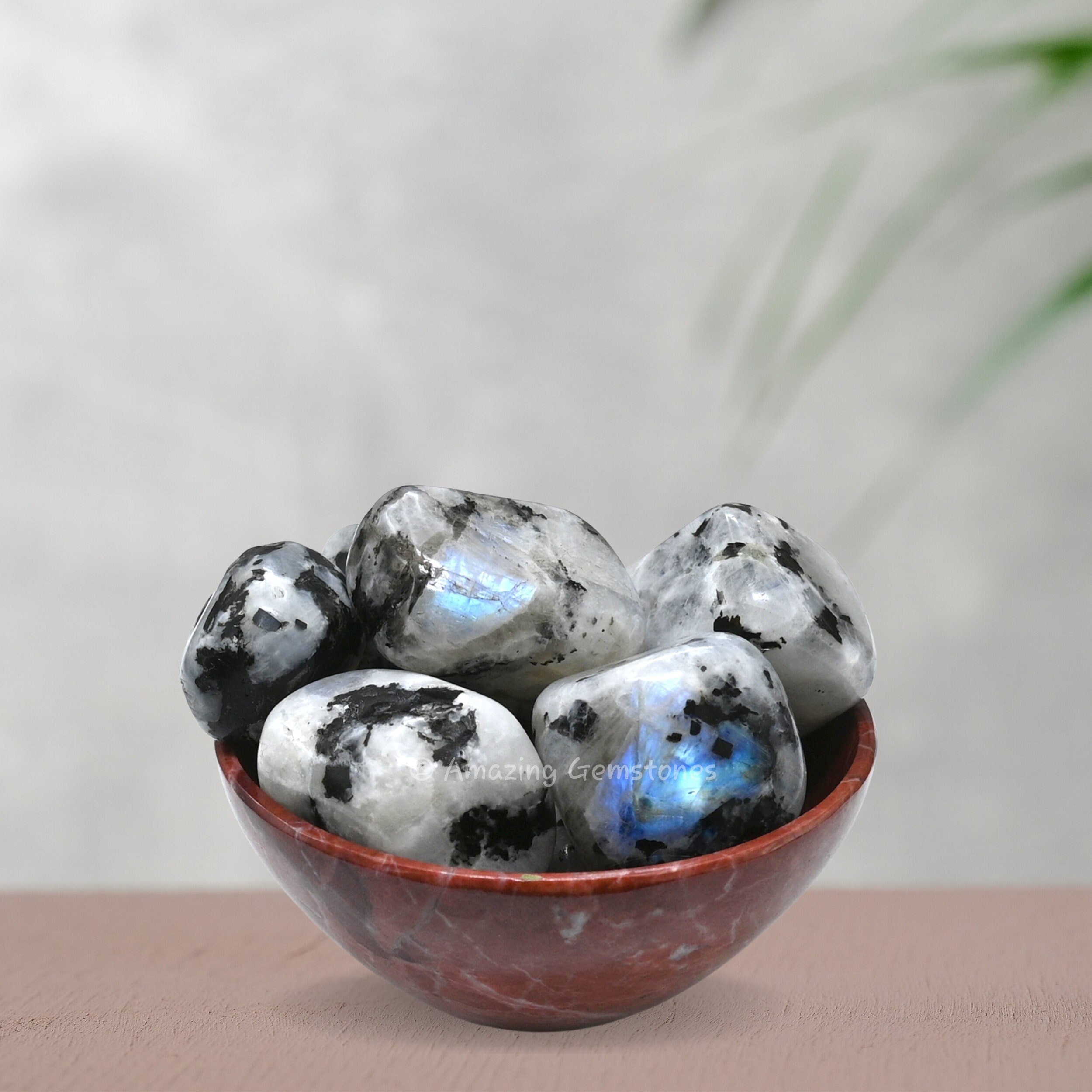 Rainbow Moonstone Tumbled Polished Rocks Crystals and Stones, Natural Healing Stones, Protection Crystals, Wholesale Crystals (Free Pouch)